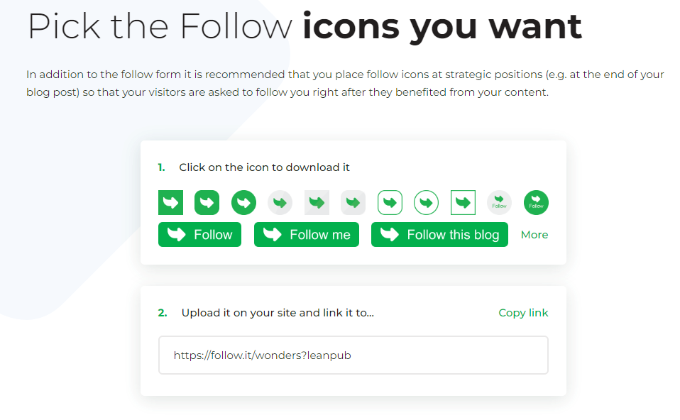 Pick the follow icons you want