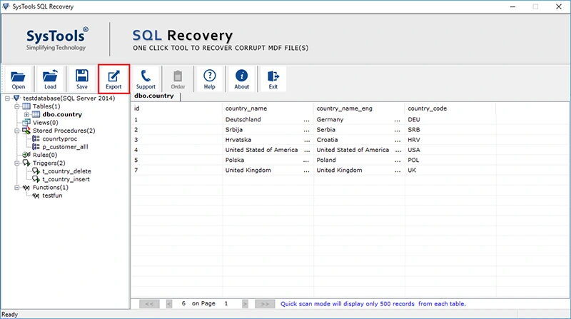 SQL Recovery - Export Database
