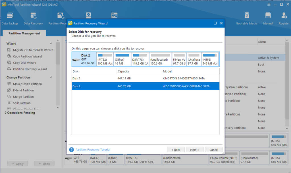 Partition Recovery Wizard