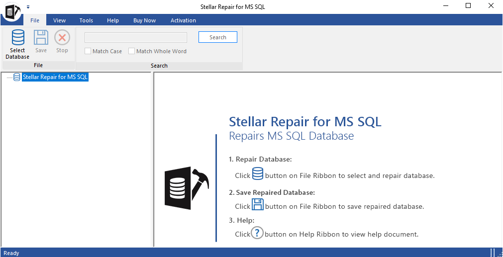 Stellar Repair for MS SQL: Repairs MS SQL Database