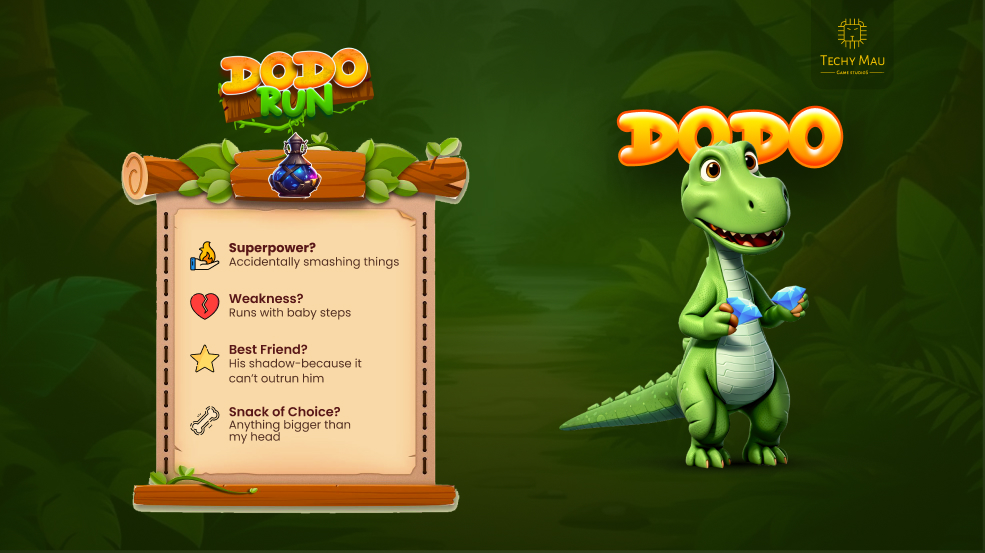 Dodo Run Game Adorable Little Dinosaur Dodo.