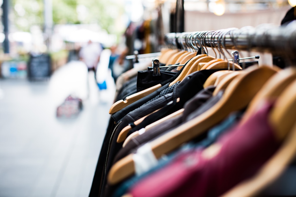 Selective Focus Photography of Hanged Clothes in a Clothes Store, Clothing Photography for Ecommerce