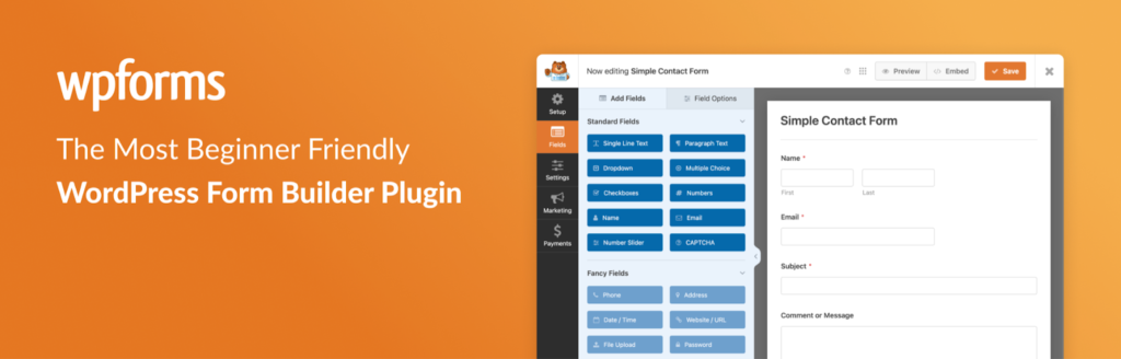 WPForms: The Most Beginner Friendly WordPress Form Builder Plugin