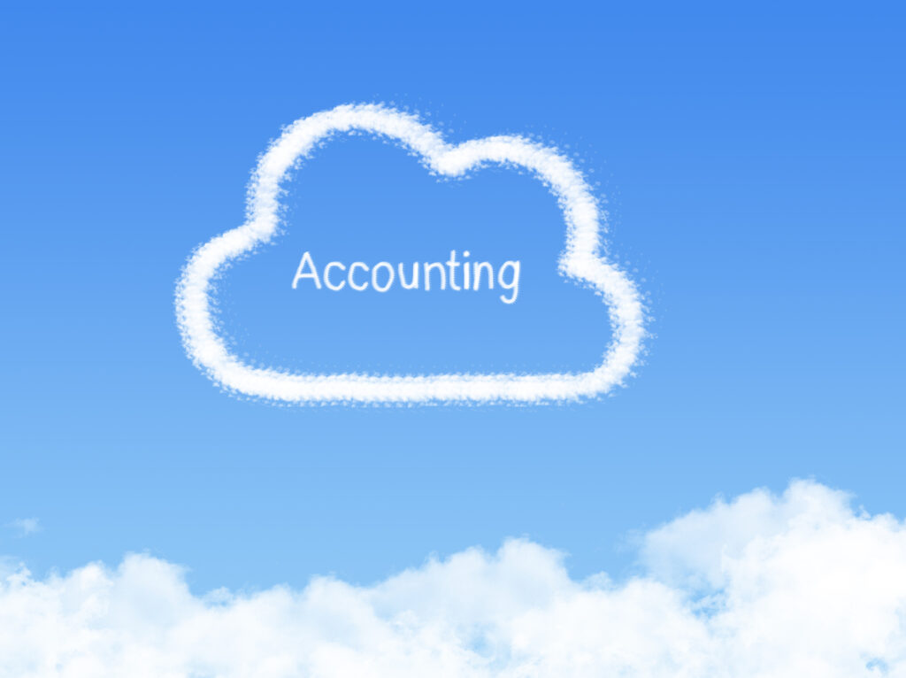 Accounting cloud shape on blue sky stock photo, Tally Accounting Software on Cloud, Tally on Cloud Services.